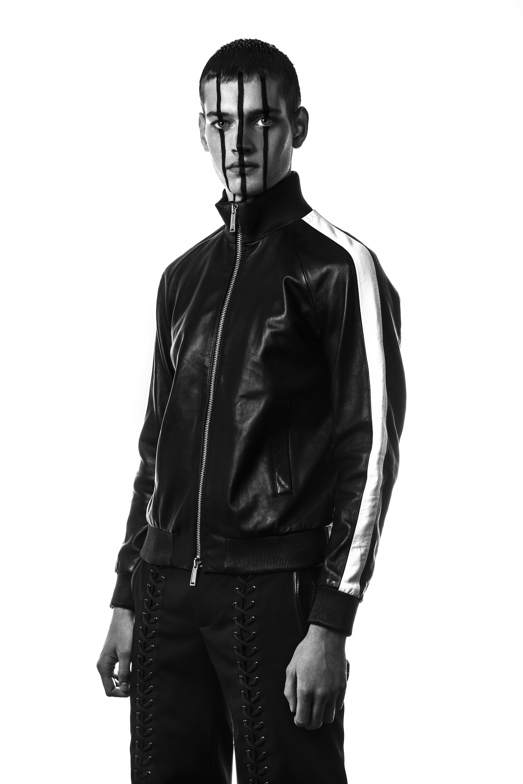 Line up, Line up fashion editorial - leather jacket