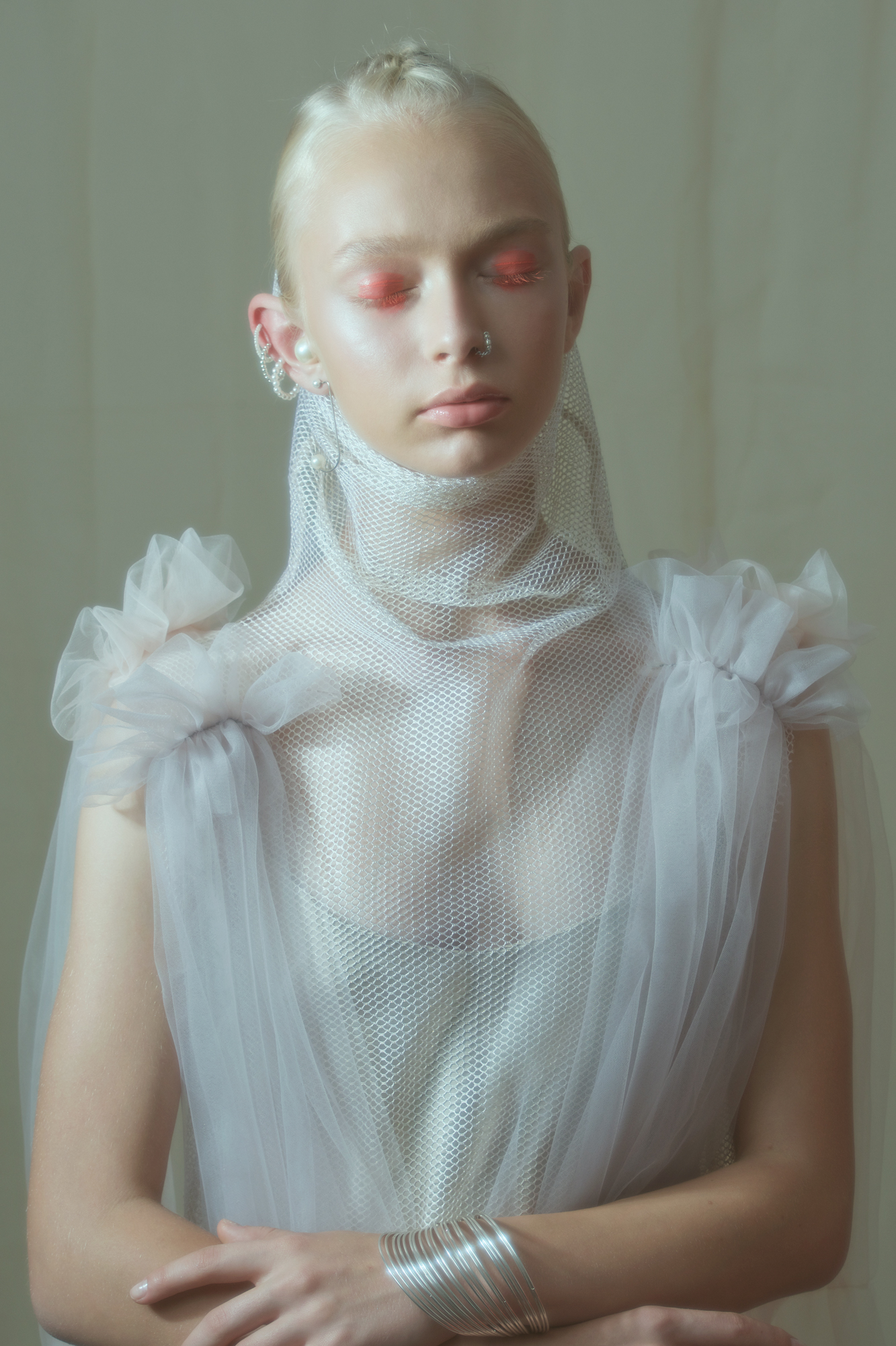 Mermaid beauty editorial - tulle top