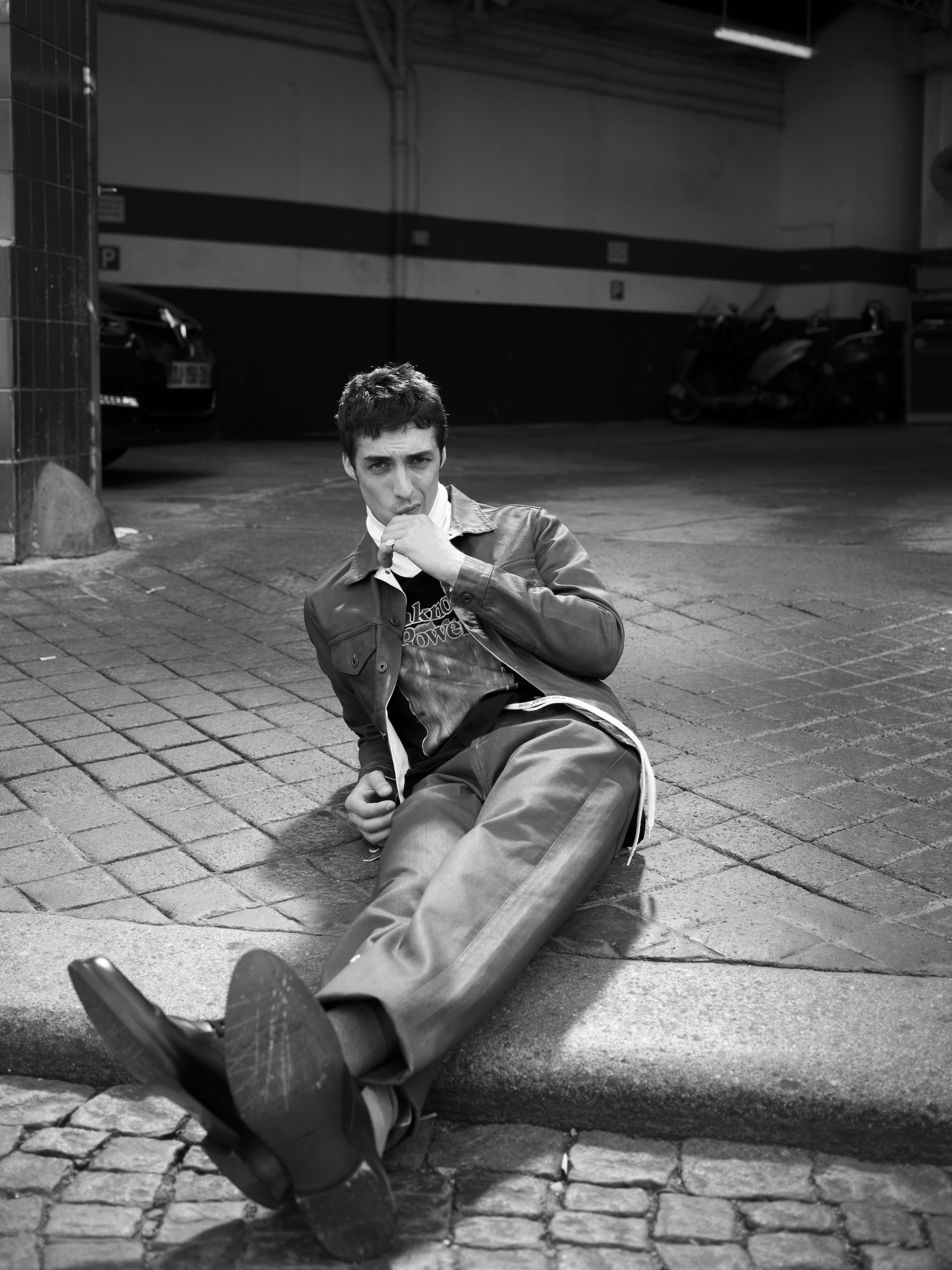 Street Life fashion editorial - model on floor