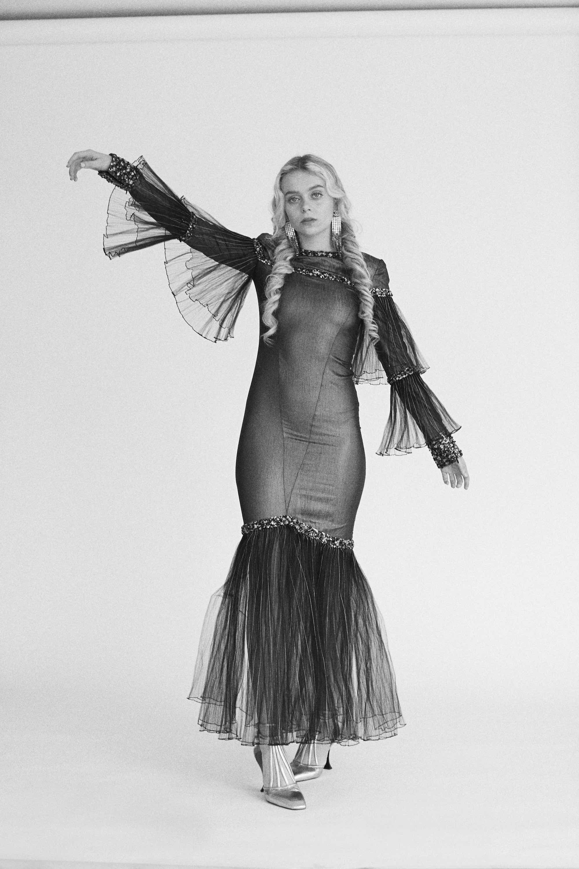 Betty Belle wearing Chanel Pre-Fall 2019 in Summer 2019 issue in fishtail dress