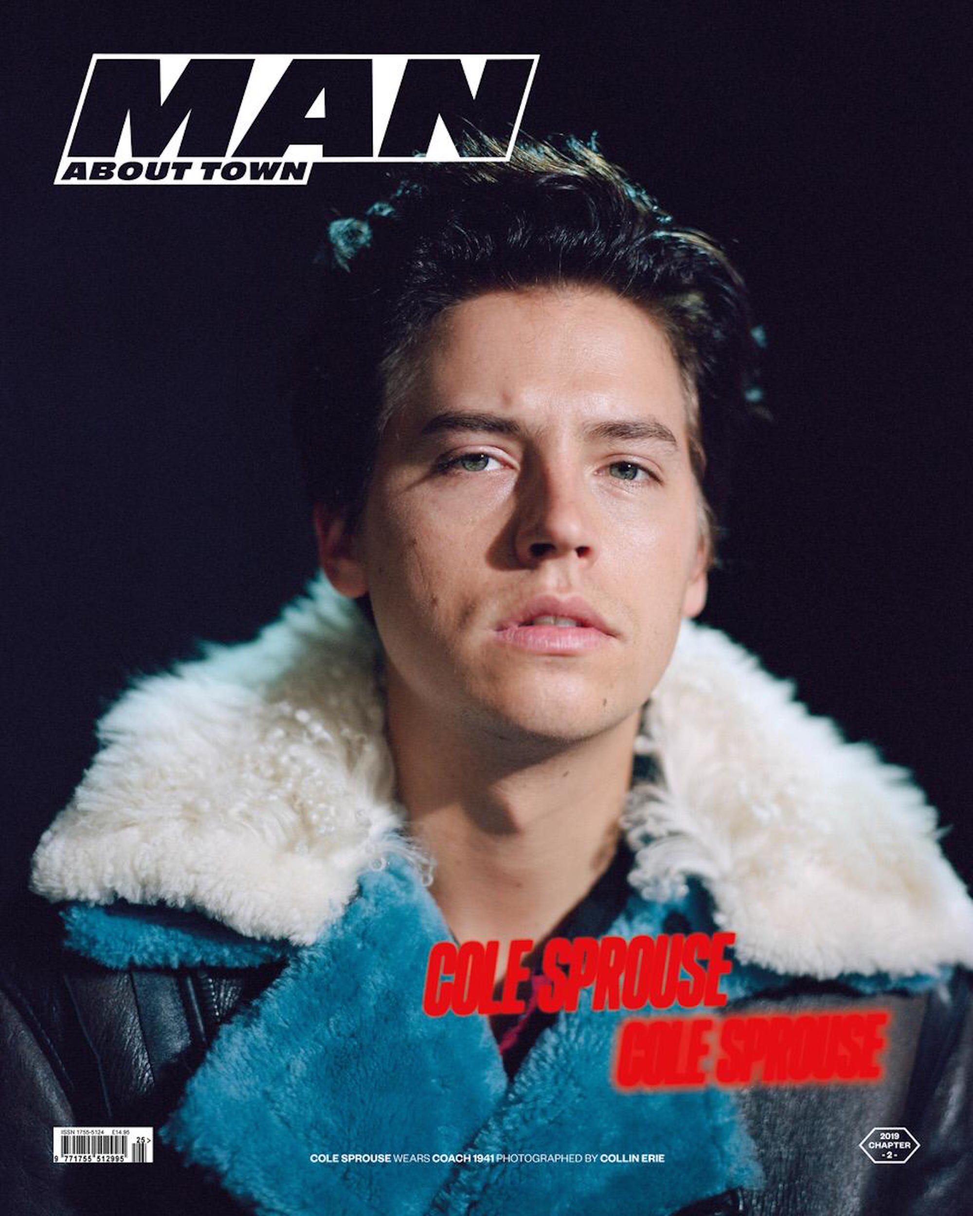 Cole Sprouse on the cover of Man About Town logo