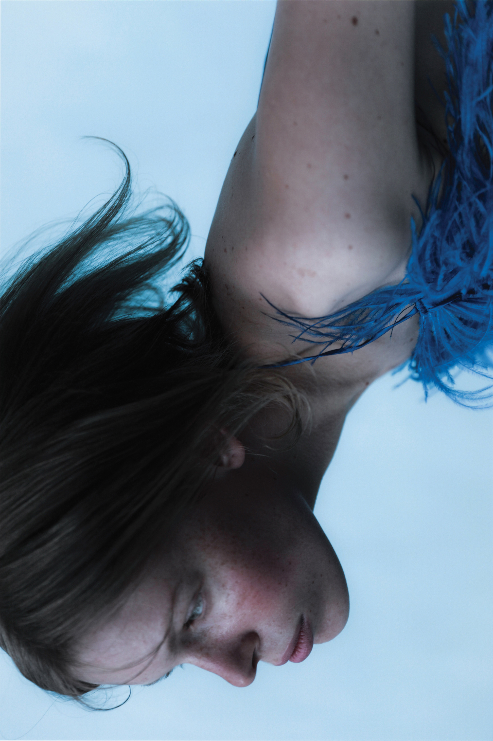 abstract picture of woman wearing blue