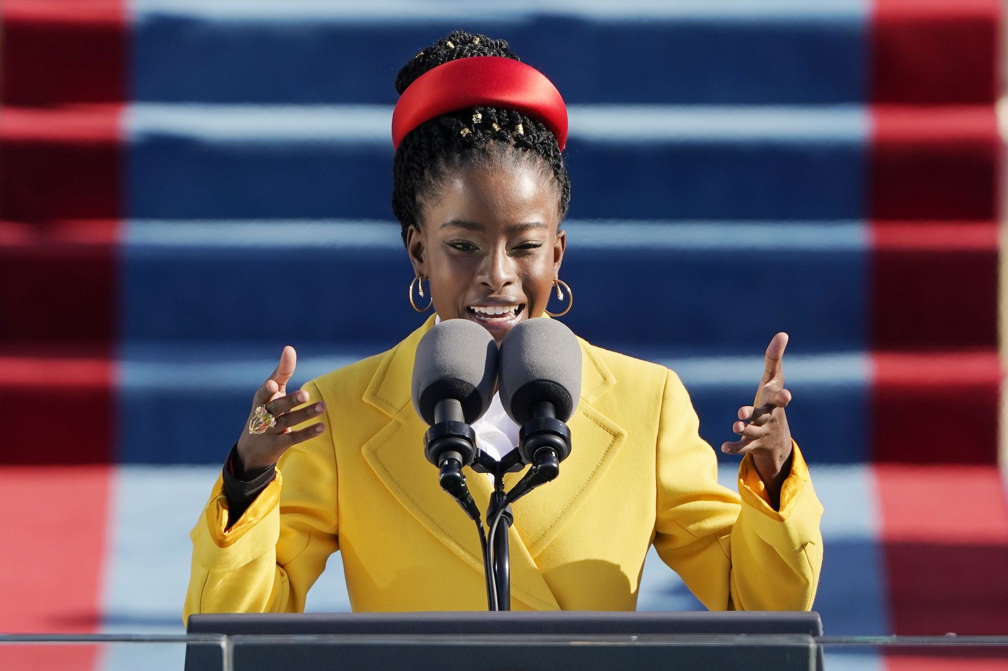 Amanda Gorman at Joe Biden and Kamala Harris 2021 inauguration