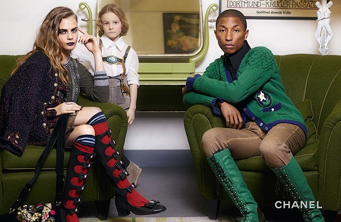 Cara and Pharrell for Chanel Wonderland Magazine