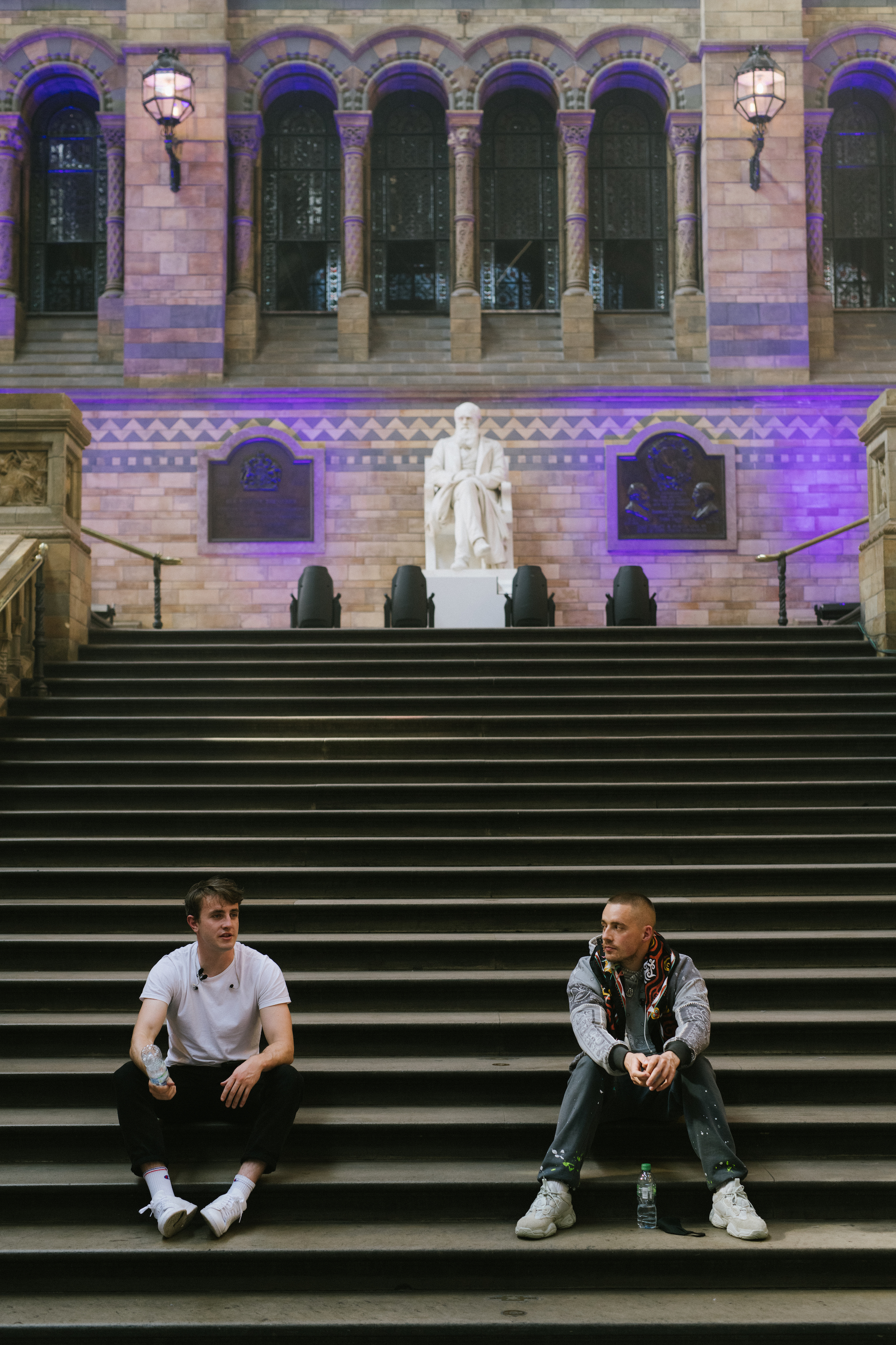 DermotKennedy-Dermot Kennedy performing at the Natural History Museum and Paul Mescal sitting