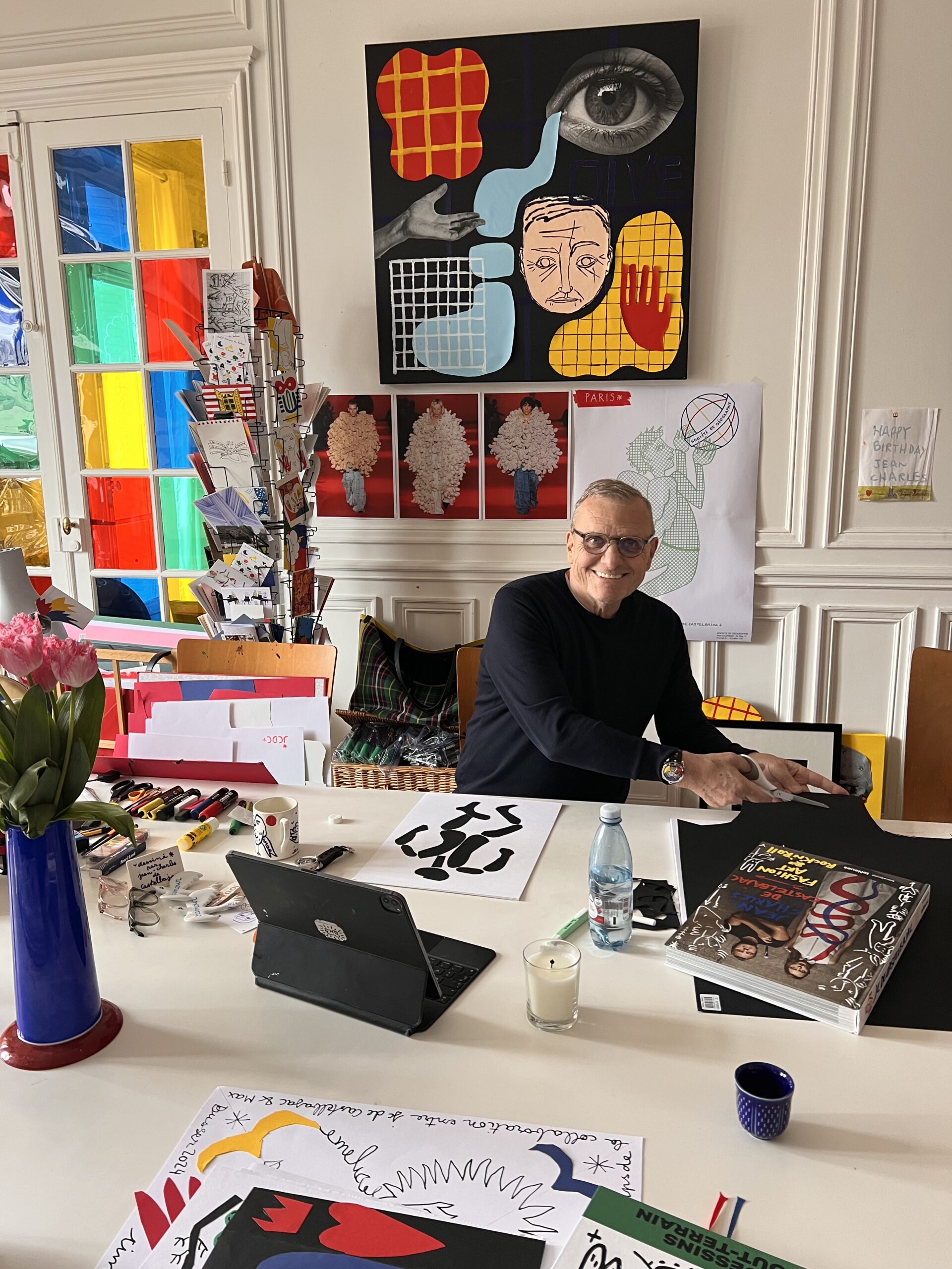 Jean Charles de Castelbajac Sport カステルバジャック スポーツ キャラデザイン 鹿の子 半袖 ポロシャツ 2/ブルー メンズ ゴルフ